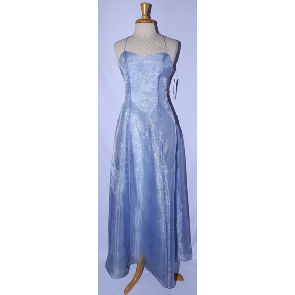 Poly Usa Dresses & Skirts - Poly USA #2264 Long Organza Formal Evening or Prom Gown-Size M-PERIWINKLE BLUE